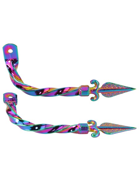 Twisted Muffler With Arrow End Oil Slick.